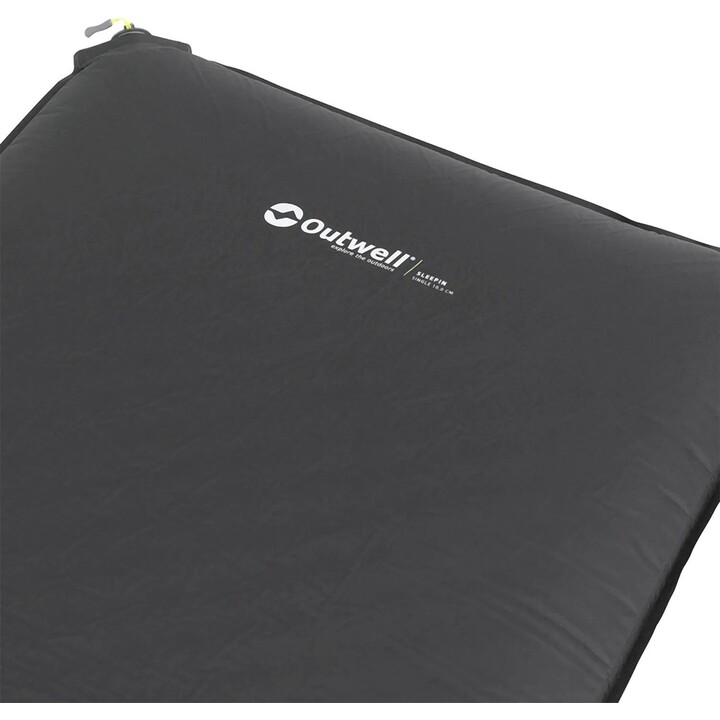 Outwell Sleepin Esterilla autoinflable individual de 10,0 cm de grosor para camping, Gris Black