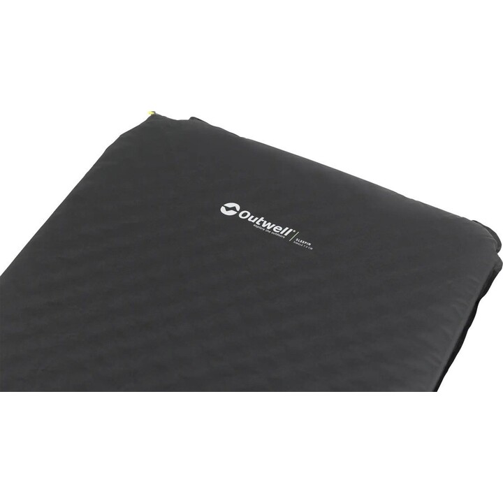 Outwell Sleepin Esterilla autoinflable individual de 7,5 cm de grosor para camping, Negra