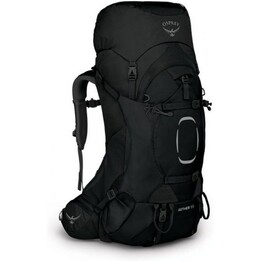 Osprey Aether Plus 85 Herren Expeditionsrucksack mit Tagesrucksack Schwarz Größe S/M 85L Technischer Rucksack mit AirScape Suspe