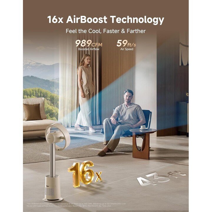 Dreame MF10/CVF22A smart standing fan with adjustable speed control, Beige