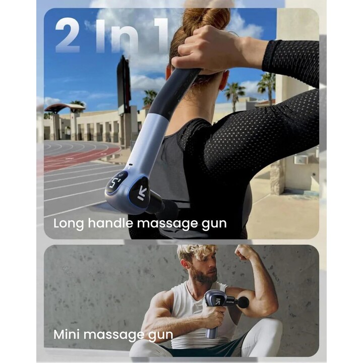Pistola per massaggio muscolare Renpho Reach con 5 velocità e 4 testine intercambiabili, nero