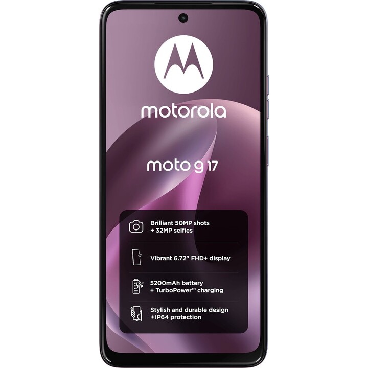 Motorola Moto G17, 4GB 256GB, display Full HD+ da 6,72 pollici, 5200 mAh, Bordeaux