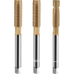 Taraud Fanar M6 DIN-352 avec revêtement en étain pour applications en acier inoxydable, Or