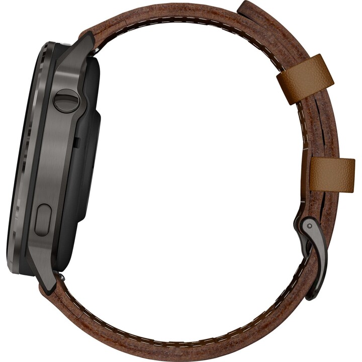Garmin Venu 4 45 mm WiFi GPS preto com pulseira de couro
