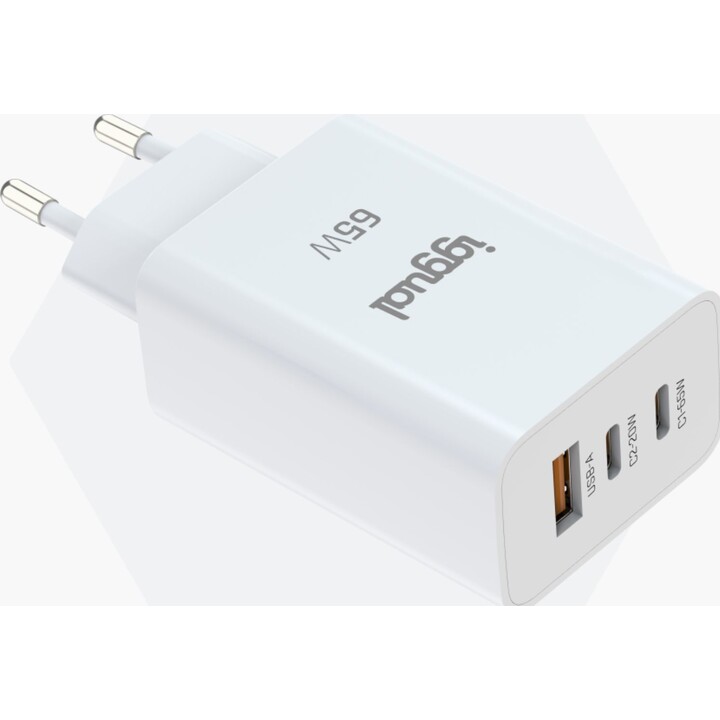 iggual Triple USB-A + 2 x Tipo C GaN 65W