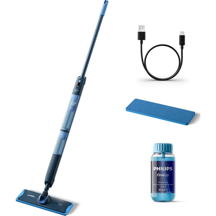 Philips XV5113/01 Esfregona eléctrica OneUp Série 5000, Azul Preto