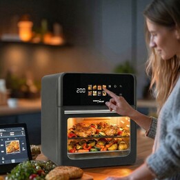 GreenBlue AIR FRYER Heißluftfritteuse, 1800 W, 10 l Fassungsvermögen, 8 Programme, Zubehör, Timer, GB950