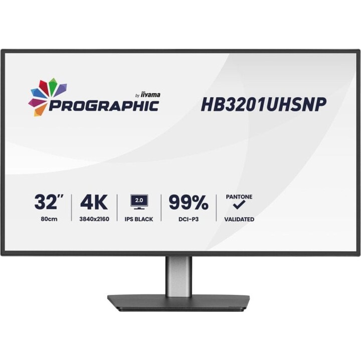 iiyama Pro Graphics Monitor HB3201UHSNP-B1 32" UltraHD 4K 60Hz IPS USB-C KVM Altoparlanti