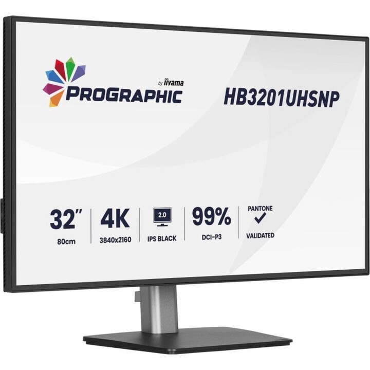 iiyama Pro Graphics Monitor HB3201UHSNP-B1 32" UltraHD 4K 60Hz IPS USB-C KVM Speakers
