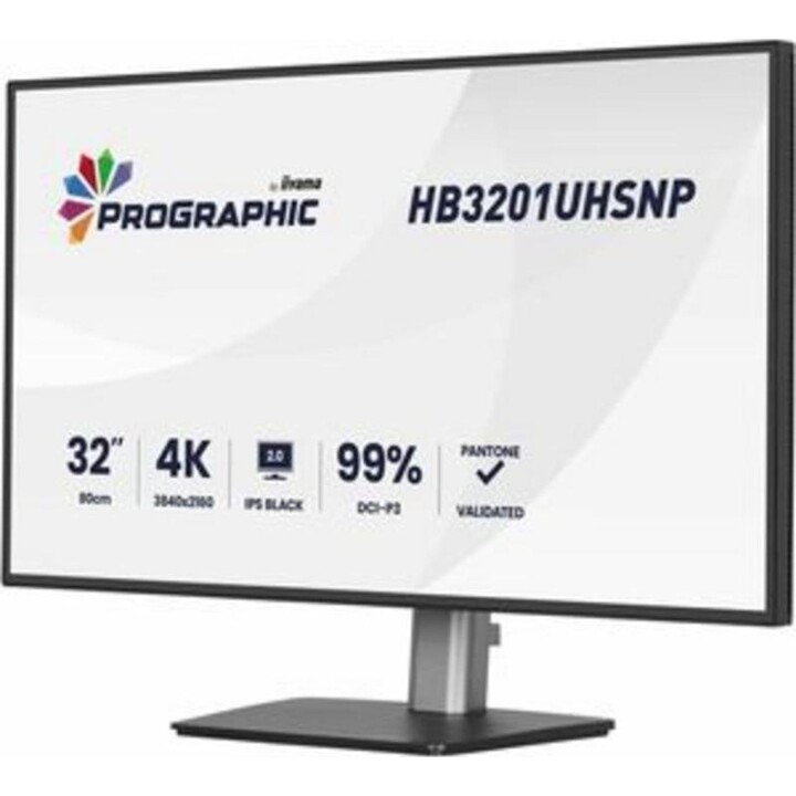 iiyama Pro Graphics Monitor HB3201UHSNP-B1 32" UltraHD 4K 60Hz IPS USB-C KVM Speakers