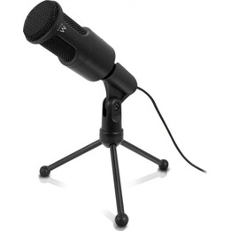 Ewent EW3552 Kabelgebundenes Mikrofon mit Rauschunterdrückung, Plug and Play, Schwarz