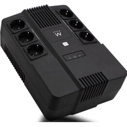 Ewent EW3945 UPS 600VA 360W Line Interactive AVR 6 Ausgänge 10min Autonomiezeit Schwarz