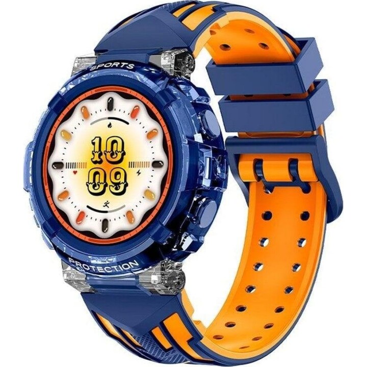 Montre intelligente Cool Clever Silicone Bleu/Orange (Appels, Santé, Sport)