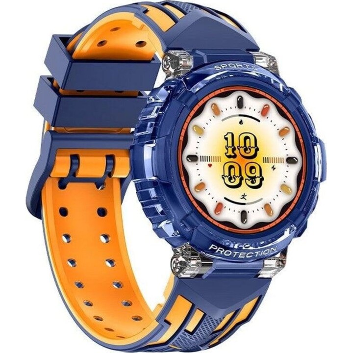 Montre intelligente Cool Clever Silicone Bleu/Orange (Appels, Santé, Sport)