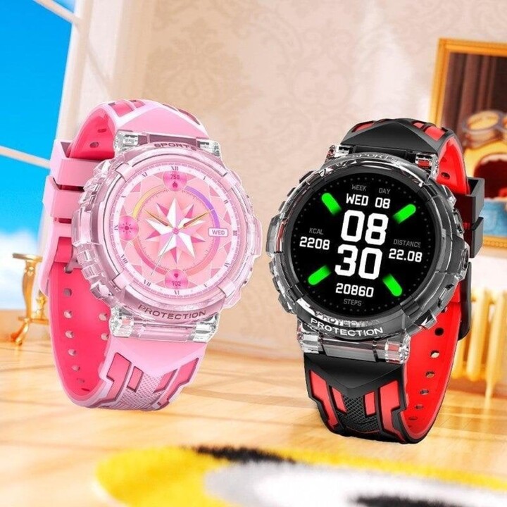 Montre intelligente Cool Clever Silicone Bleu/Orange (Appels, Santé, Sport)