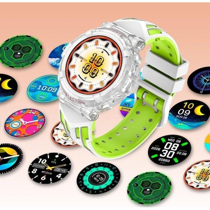 Montre intelligente Cool Clever Silicone Bleu/Orange (Appels, Santé, Sport)