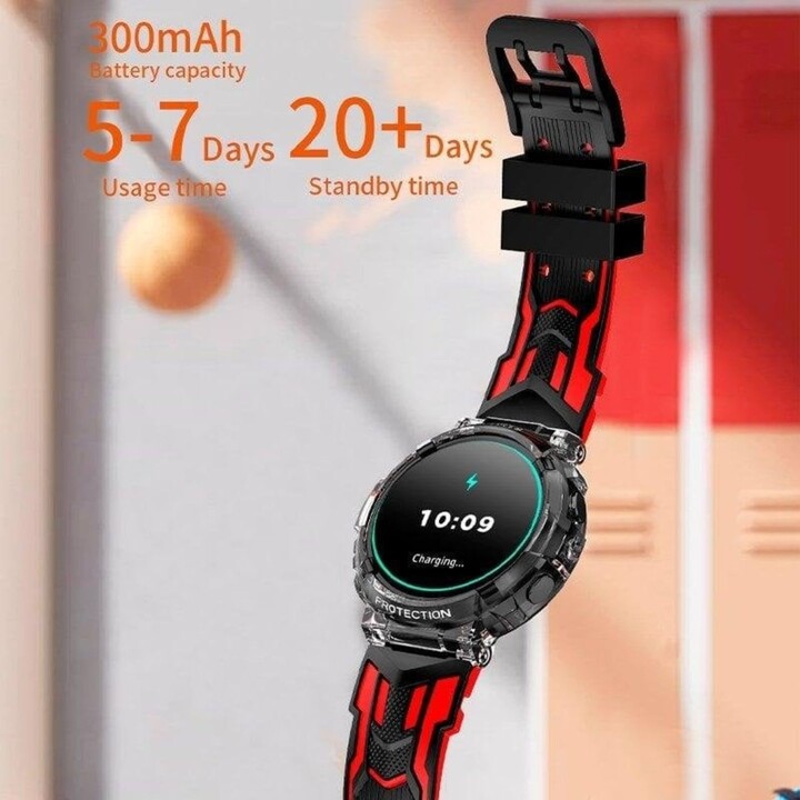 Montre intelligente Cool Clever Silicone Bleu/Orange (Appels, Santé, Sport)