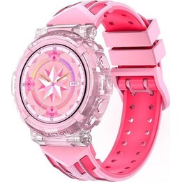 Cool Clever Pink Silicone Smartwatch (Calls, Health, Sport)