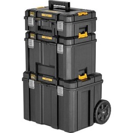 DeWALT BD-DWST83517-1 Conjunto de baús TSTAK para armazenamento e organização de ferramentas profissionais, Preto