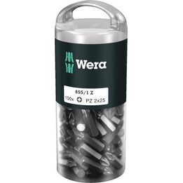 Wera 5072444001 Conjunto de 100 peças para chaves de fenda 855/1 Z DIY para uso profissional, Preto
