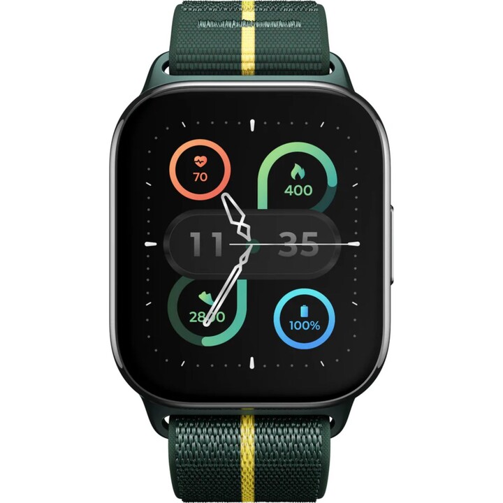 Motorola Moto Watch Fit Smartwatch en aluminium avec bracelet tissé, écran lumineux de 1,9", Bluetooth
