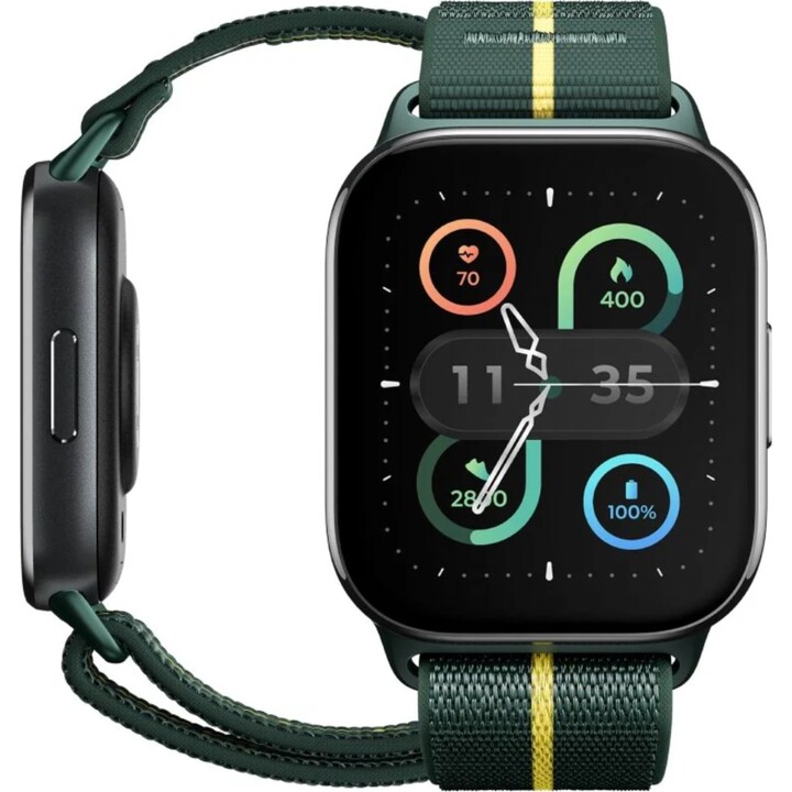 Motorola Moto Watch Fit Smartwatch en aluminium avec bracelet tissé, écran lumineux de 1,9", Bluetooth
