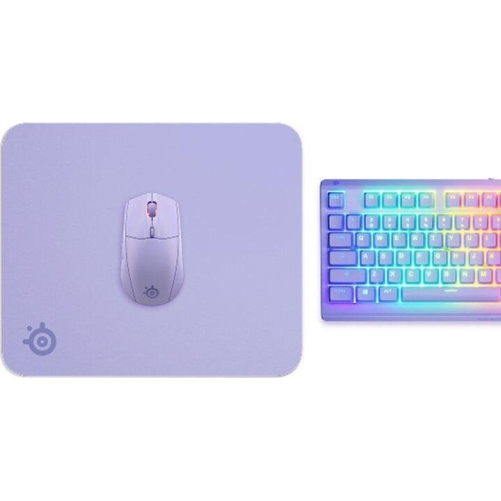 SteelSeries QcK Medium Lavender Mousepad, rutschfeste Mikrofaserunterlage, 320x270 mm