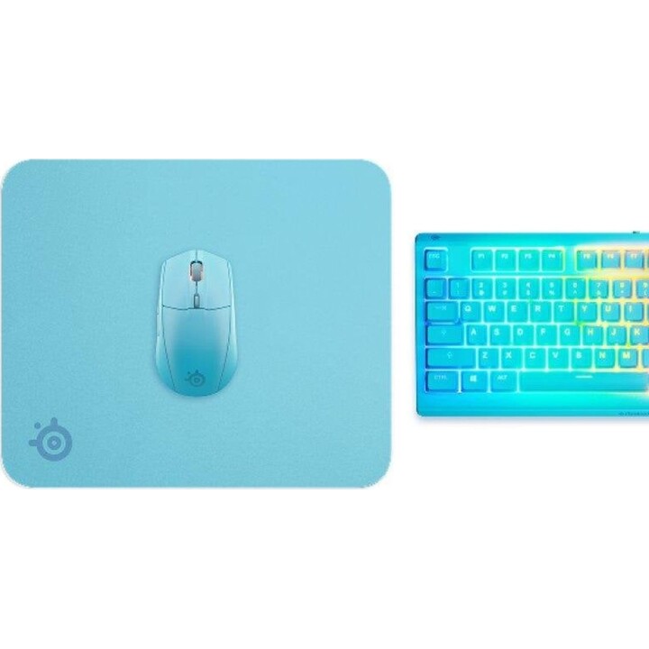 SteelSeries QcK Medium Aqua Mousepad avec base en microfibre antidérapante, 320x270 mm