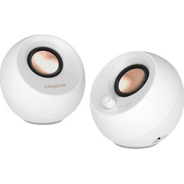 Creative Pebble Pro colunas de secretária USB-C brancas 20 W RGB