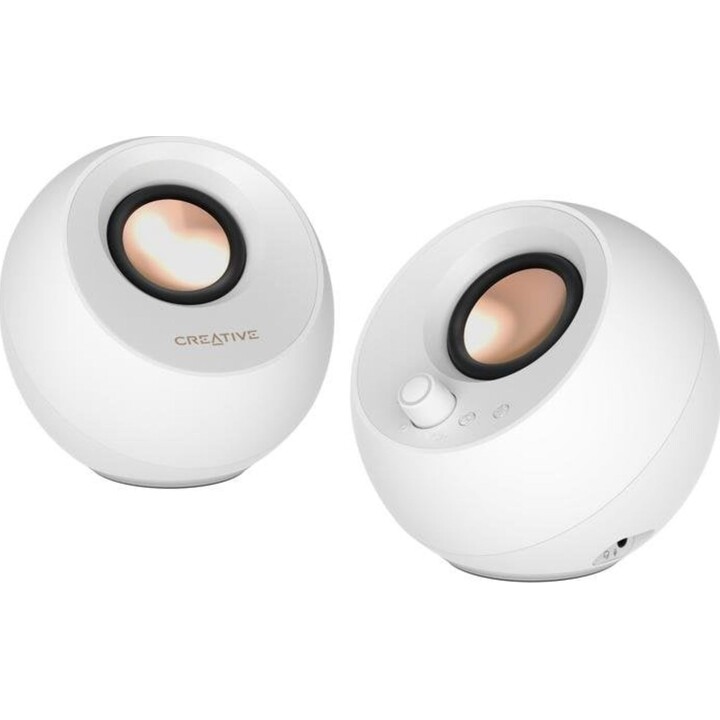 Creative Pebble Pro diffusori da scrivania USB-C bianchi 20 W RGB