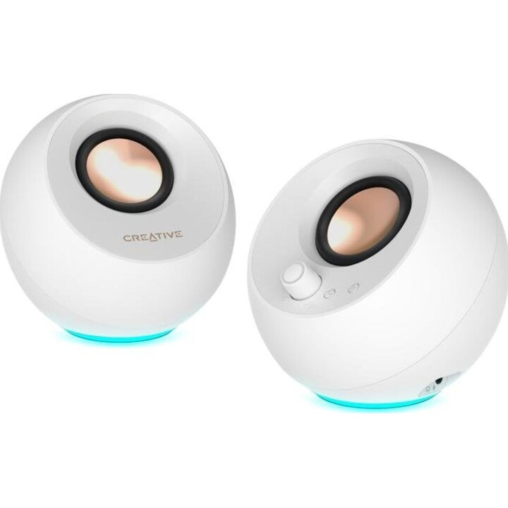 Creative Pebble Pro diffusori da scrivania USB-C bianchi 20 W RGB