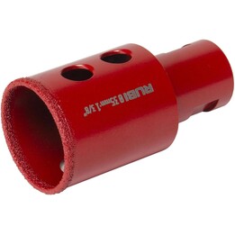 Rubi 6973 Broca de diamante Premium 35 mm para perforación profesional en seco y húmedo, Rojo
