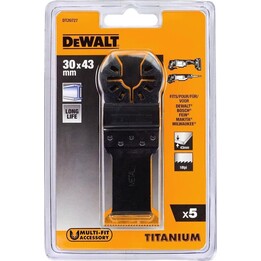 DeWALT BD-DT20727 5-piece titanium coated saw blade set 30x43 mm for precision, Black