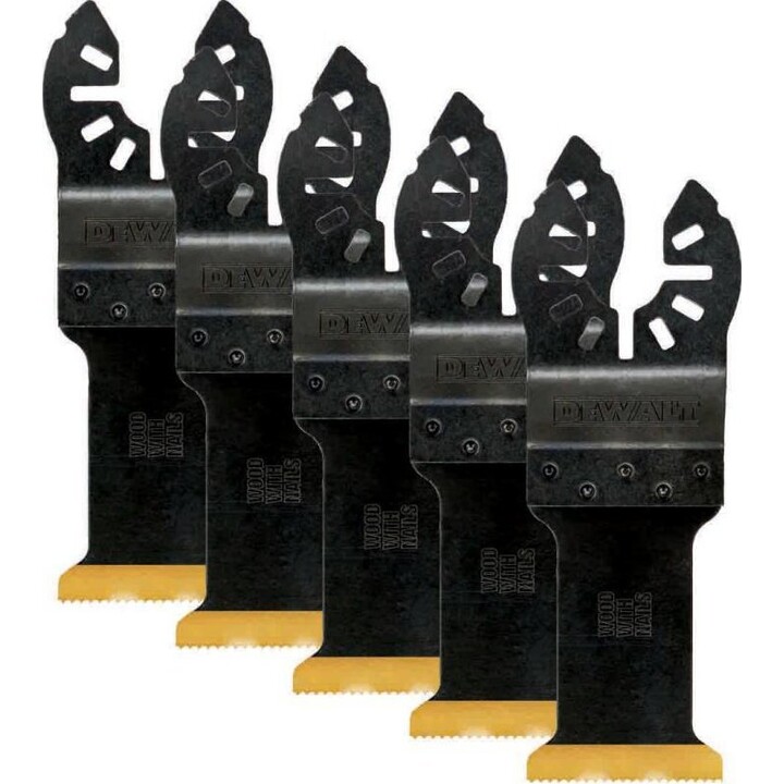 DeWALT BD-DT20727 5-teiliger titanbeschichteter Sägeblattsatz 30x43 mm für Präzision, Schwarz