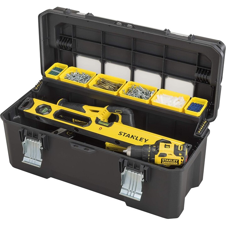 Stanley ST-FMST1-75791 Werkzeugkoffer mit professionellem integriertem Top-Organizer, Schwarz