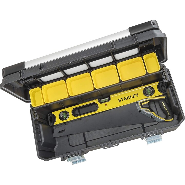 Stanley ST-FMST1-75791 Werkzeugkoffer mit professionellem integriertem Top-Organizer, Schwarz