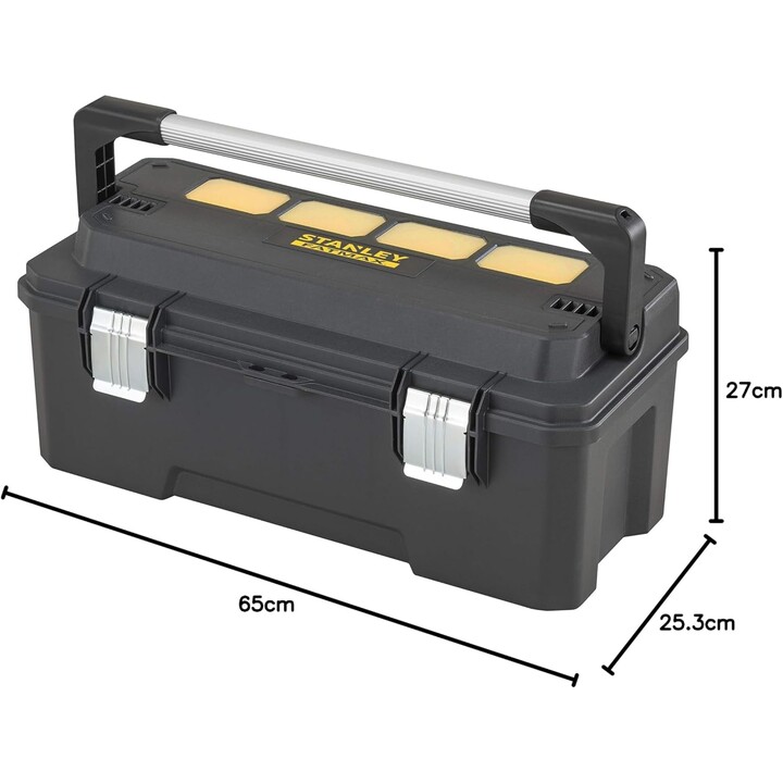 Stanley ST-FMST1-75791 Werkzeugkoffer mit professionellem integriertem Top-Organizer, Schwarz