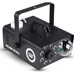 LIGHT4ME Fog 600W LED Ball - Macchina del fumo e della nebbia con effetto luminoso e palla da discoteca