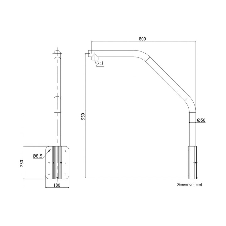 Hikvision DS-1660ZJ Camera Wall Mount Bracket, Curved