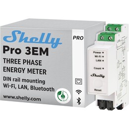 Shelly relay "Pro 3EM 120A" WLAN LAN electricity meter Incl. 3x 120A Clé de Fonction de Messagerie BT Rail DIN