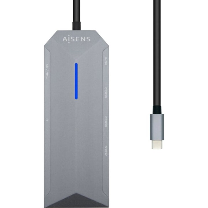 Aisens USB-C 3.2 Multiport Docking Station Grau