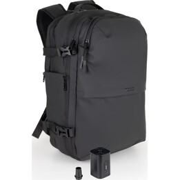 TooQ TQBP-V101-BK - Zaino da viaggio con compressore a vuoto e pompa d'aria