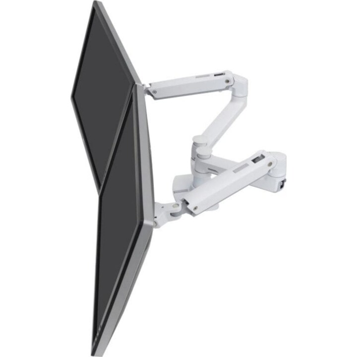 Ergotron LX 45-491-216 Support de moniteur blanc avec réglage en hauteur et bras double, jusqu'à 27"/18.1Kg