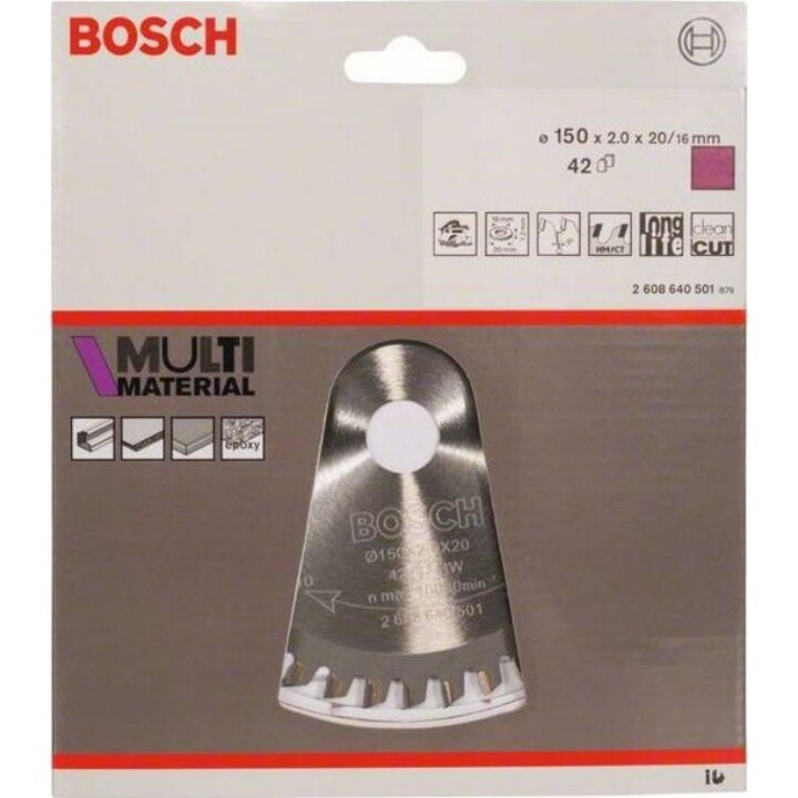 Lama per sega circolare Bosch Multi Material 184x30x48Z per taglio trasversale professionale