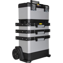 Stanley 1-95-622 Professional Metal and Plastic Tool Box for Heavy Duty Storage, Silver / Black