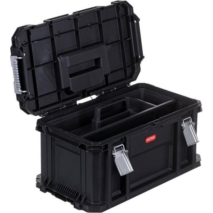 Keter Connect Rolling System Professional Modular Tool Box Set with Wheels, Black
