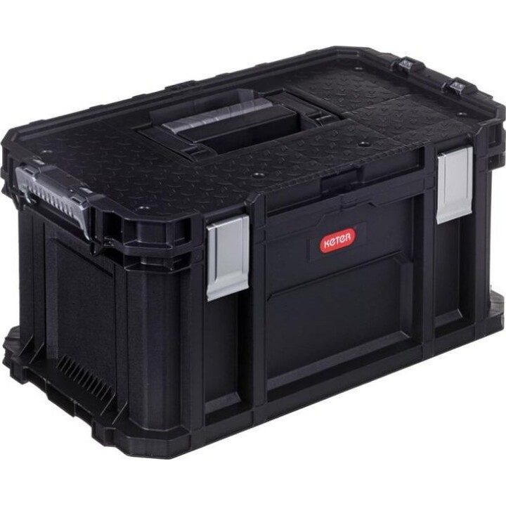 Keter Connect Rolling System Professional Modular Tool Box Set with Wheels, Black