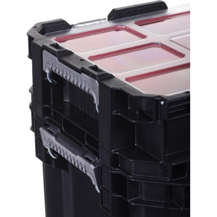 Keter Connect Rolling System Professional Modular Tool Box Set with Wheels, Black
