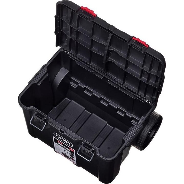 Keter Stack'N'Roll Boîte à outils professionnelle avec roues pour le transport d'équipement, noir