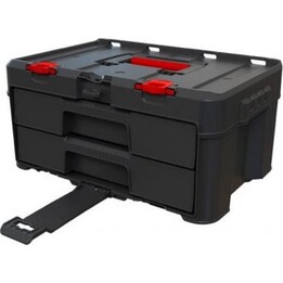 Keter Stack'N'Roll Boîte à outils à 2 tiroirs pour le rangement technique professionnel, noir